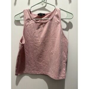 Zobha Women's Mia Heathered Pink Athleisure Racerback Dry Wik Finish Crop Top XL